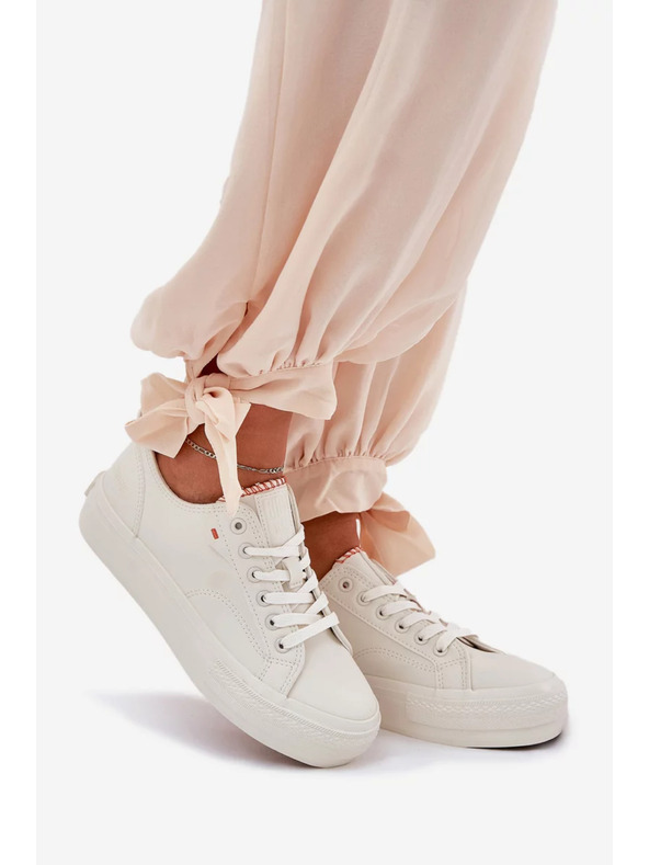 BIG STAR SHOES Dámske tenisky na platforme Big Star – svetlo béžové