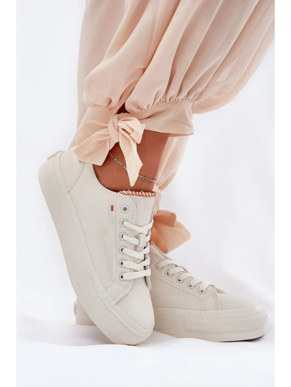 BIG STAR SHOES Dámske tenisky na platforme Big Star – svetlo béžové