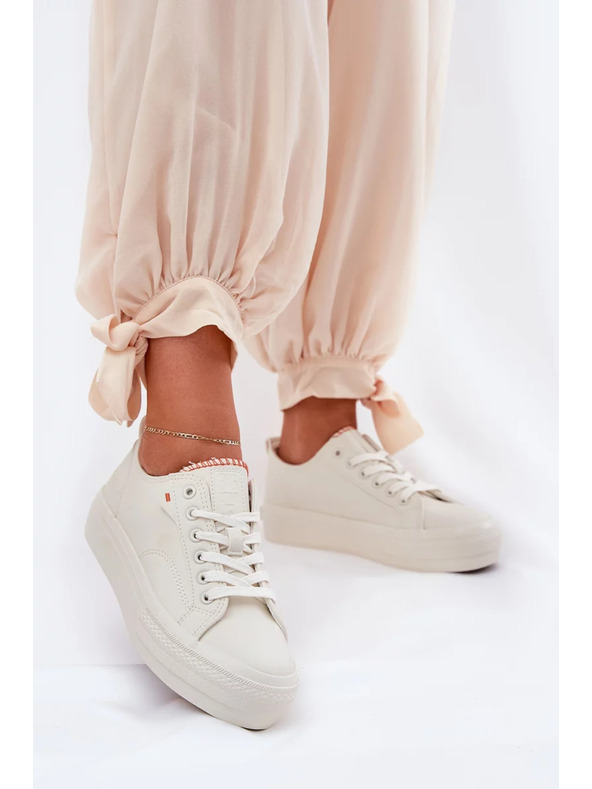 BIG STAR SHOES Dámske tenisky na platforme Big Star – svetlo béžové