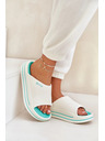 BIG STAR SHOES Dámske papuče na platforme Big Star – biela/mätová