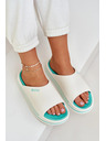 BIG STAR SHOES Dámske papuče na platforme Big Star – biela/mätová