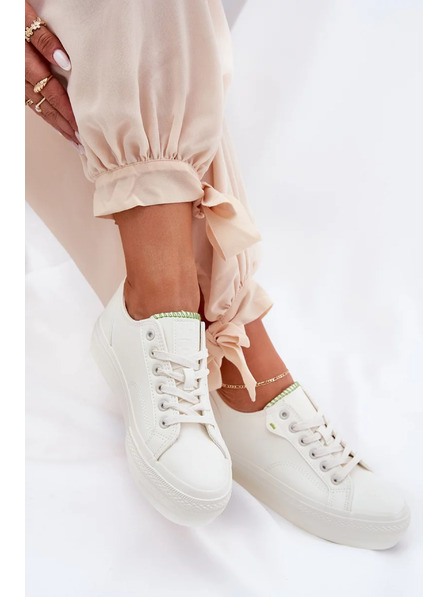 BIG STAR SHOES Dámske tenisky na platforme z ECO kože Big Star – biele