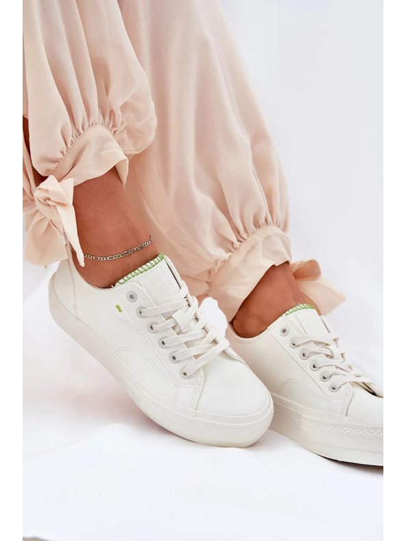 BIG STAR SHOES Dámske tenisky na platforme z ECO kože Big Star – biele