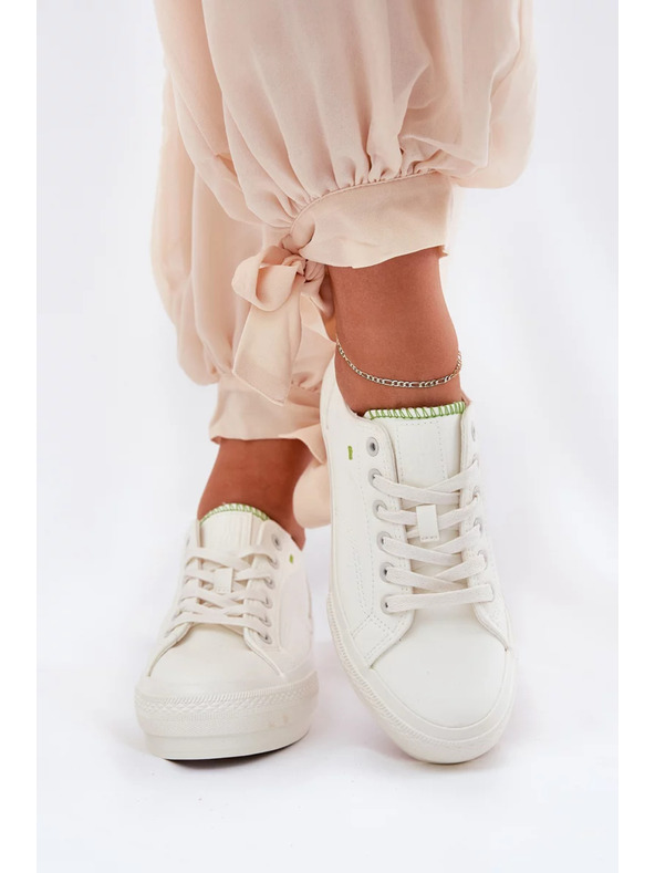 BIG STAR SHOES Dámske tenisky na platforme z ECO kože Big Star – biele