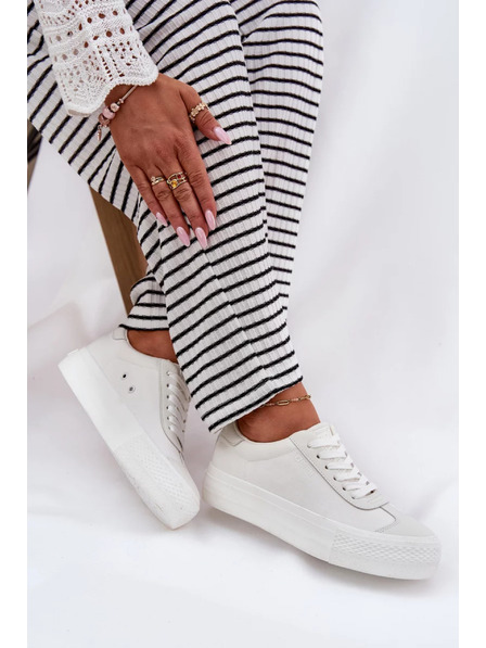 BIG STAR SHOES Dámske tenisky na platforme Big Star – biele