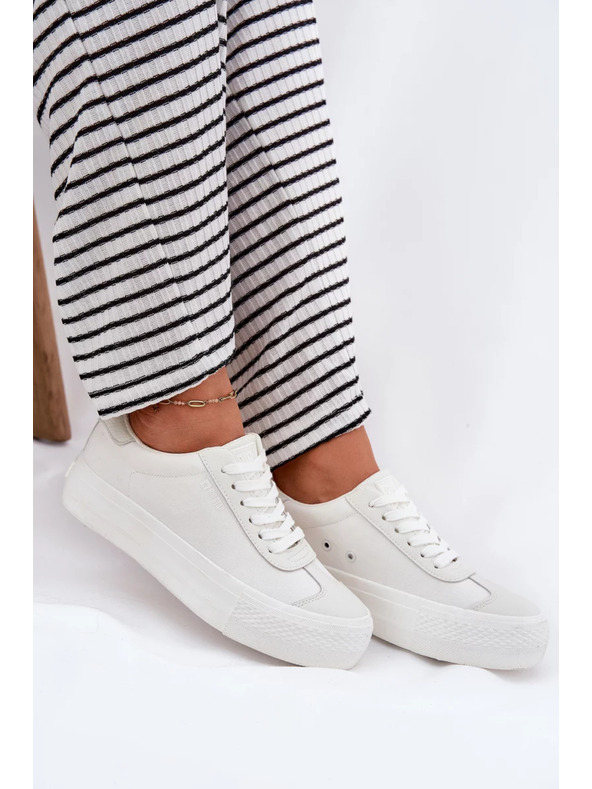 BIG STAR SHOES Dámske tenisky na platforme Big Star – biele