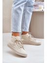BIG STAR SHOES Dámske zateplené manšestráčové tenisky Big Star Hi-Poly System - béžové