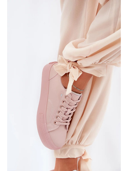 BIG STAR SHOES Dámske tenisky na platforme z ECO kože Big Star – ružové