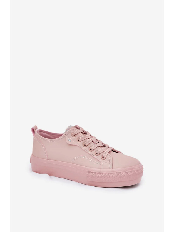 BIG STAR SHOES Dámske tenisky na platforme z ECO kože Big Star – ružové
