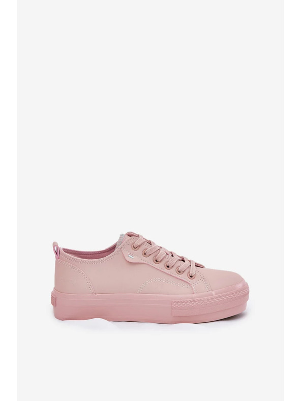 BIG STAR SHOES Dámske tenisky na platforme z ECO kože Big Star – ružové