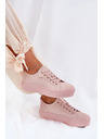 BIG STAR SHOES Dámske tenisky na platforme z ECO kože Big Star – ružové