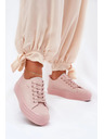 BIG STAR SHOES Dámske tenisky na platforme z ECO kože Big Star – ružové