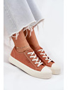 BIG STAR SHOES Dámske plátené tenisky na platforme Big Star – oranžové
