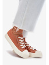 BIG STAR SHOES Dámske plátené tenisky na platforme Big Star – oranžové