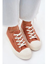 BIG STAR SHOES Dámske plátené tenisky na platforme Big Star – oranžové