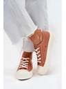 BIG STAR SHOES Dámske plátené tenisky na platforme Big Star – oranžové