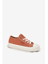 BIG STAR SHOES Dámske plátené tenisky na platforme Big Star – oranžové