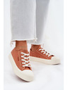 BIG STAR SHOES Dámske plátené tenisky na platforme Big Star – oranžové