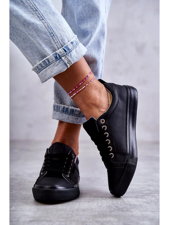 BIG STAR SHOES Dámske kožené tenisky Big Star – čierne