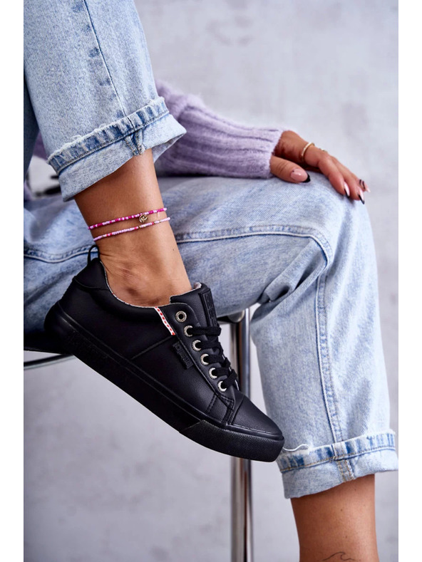 BIG STAR SHOES Dámske kožené tenisky Big Star – čierne