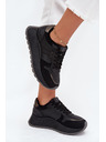 BIG STAR SHOES Dámske zateplené tenisky na platforme Big Star HI-POLY SYSTEM – čierne