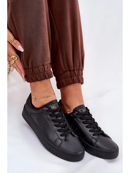 BIG STAR SHOES Dámske nízke tenisky z ECO kože Big Star – čierne