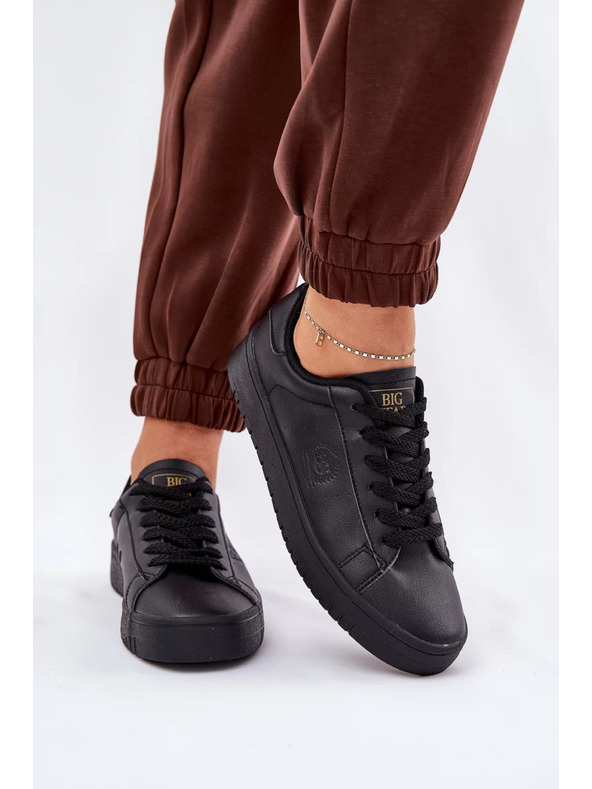 BIG STAR SHOES Dámske nízke tenisky z ECO kože Big Star – čierne