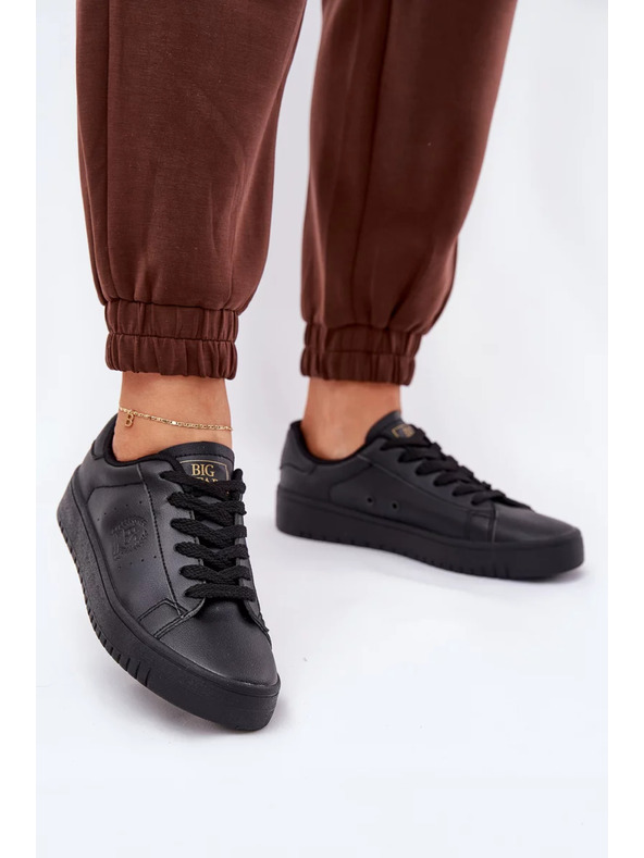 BIG STAR SHOES Dámske nízke tenisky z ECO kože Big Star – čierne