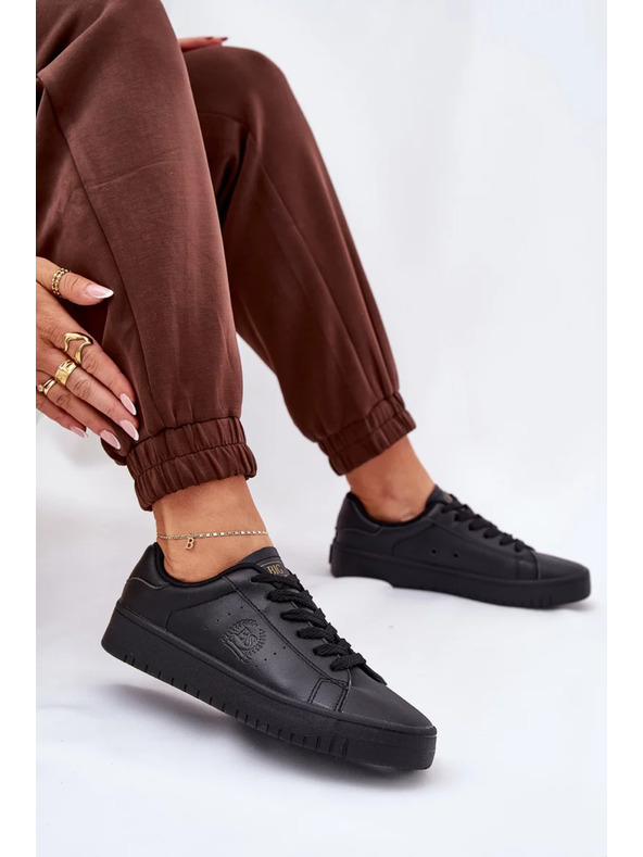 BIG STAR SHOES Dámske nízke tenisky z ECO kože Big Star – čierne