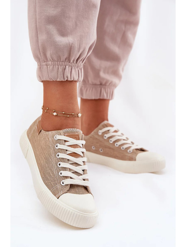 BIG STAR SHOES Dámske látkové tenisky Big Star – béžové