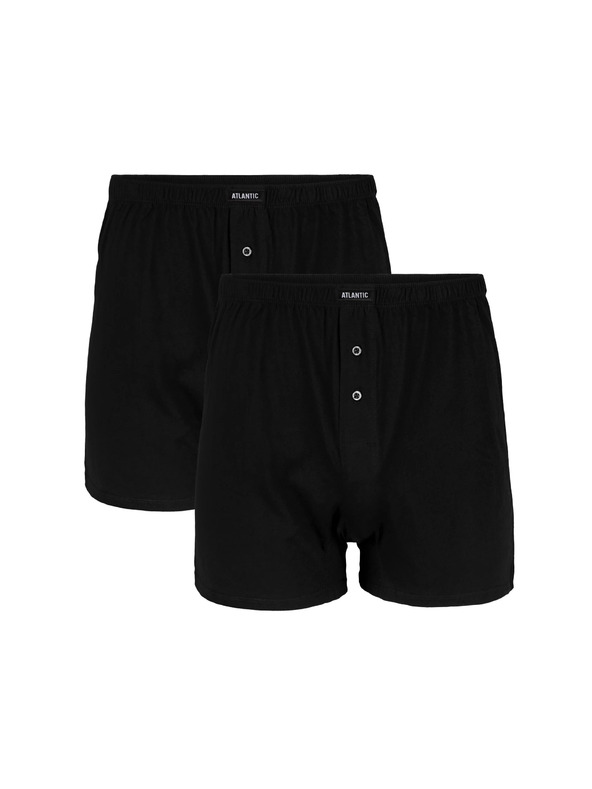 Atlantic 2-PACK Boxerky predĺžené čierne