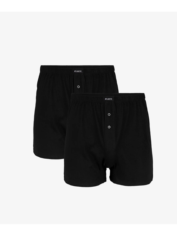 Atlantic 2-PACK Boxerky predĺžené čierne