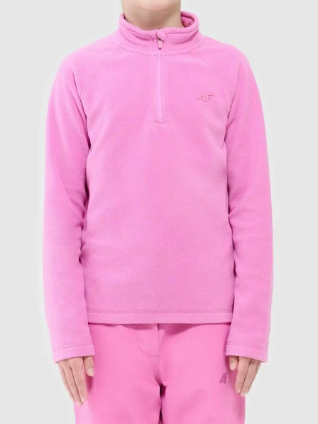 4F Dievčenská fleecová mikina s kapucňou 4F