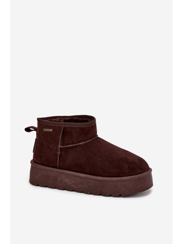 BIG STAR SHOES Dámske nízke snežuľky na platforme Big Star – čokoládové