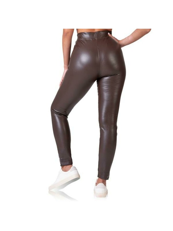 Bellinda RELAX & GO LEATHEROPTIC LEGGINGS - Dámske legíny koženého vzhľadu - tmavo hnedá