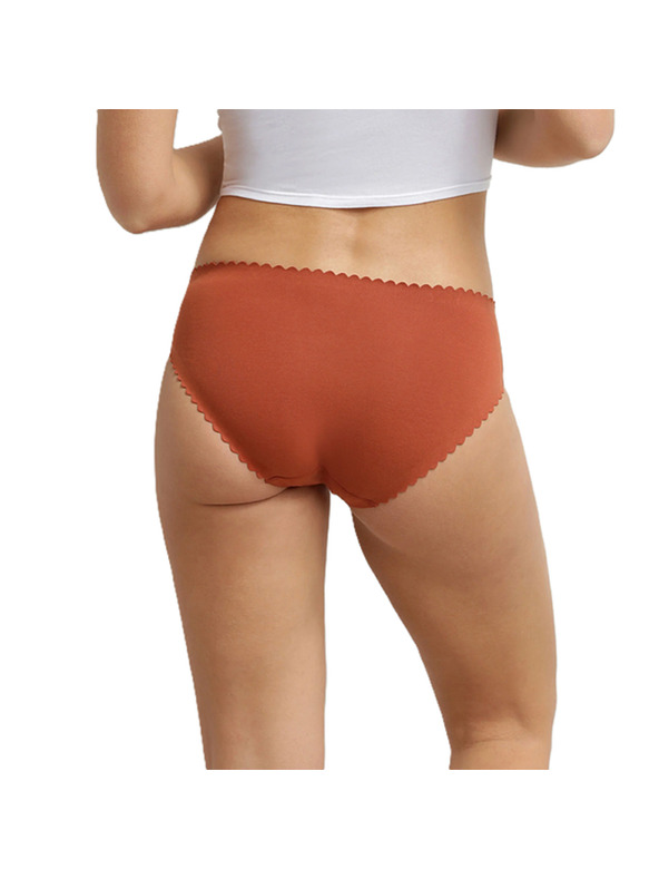 DIM DIM BODY TOUCH MIDI BRIEF 2x - Dámske nohavičky 2 ks - tehlová - biela
