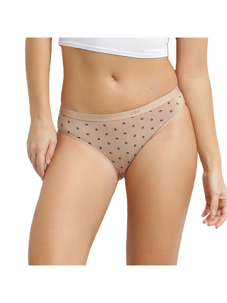 DIM DIM LES POCKETS COTTON SLIP 3x - Dámske bavlnené nohavičky 3 ks - biela - svetlo hnedá - čierna