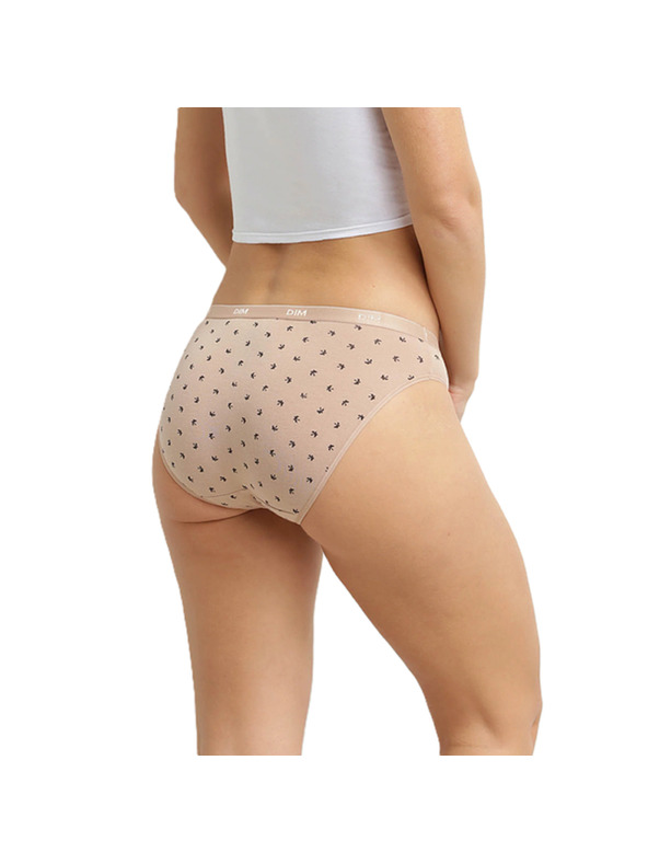 DIM DIM LES POCKETS COTTON SLIP 3x - Dámske bavlnené nohavičky 3 ks - biela - svetlo hnedá - čierna