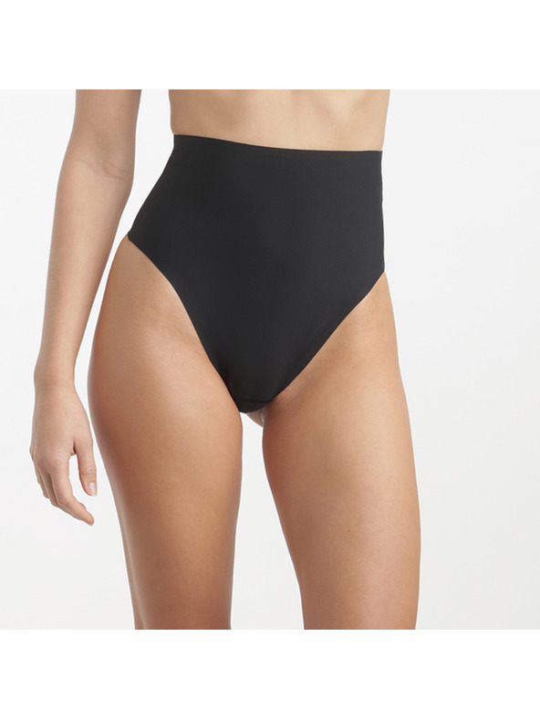 DIM DIM INVISIBLE MID WAIST THONG - Dámska tanga s vyšším pásom - čierna