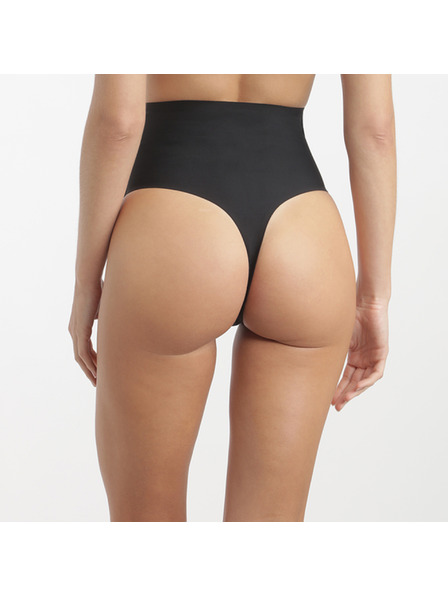 DIM DIM INVISIBLE MID WAIST THONG - Dámska tanga s vyšším pásom - čierna