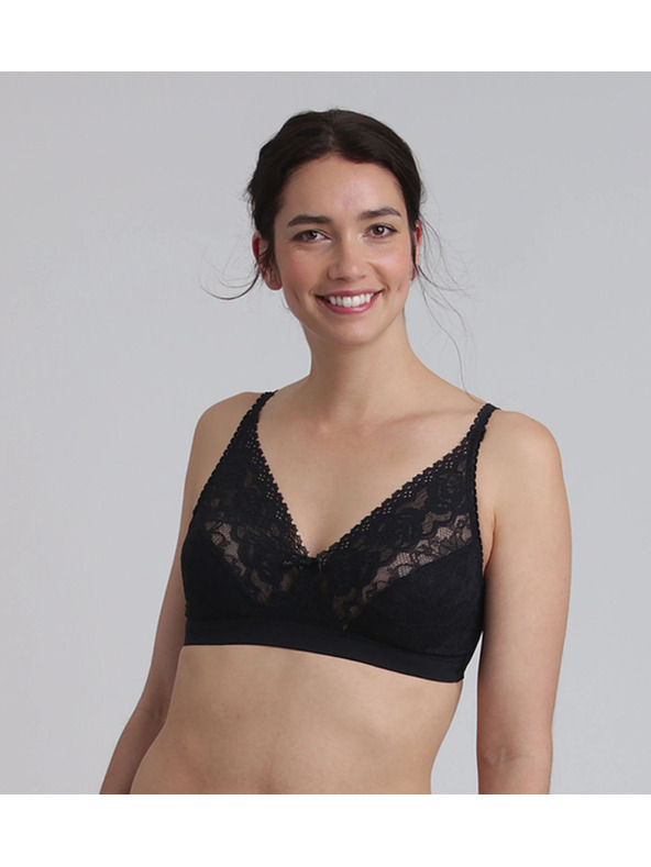 Playtex PLAYTEX RCS WIREFREE BRA - Dámska nevyztužená krajková podprsenka - čierna