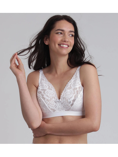 Playtex PLAYTEX RCS WIREFREE BRA - Dámska nevyztužená krajková podprsenka - biela