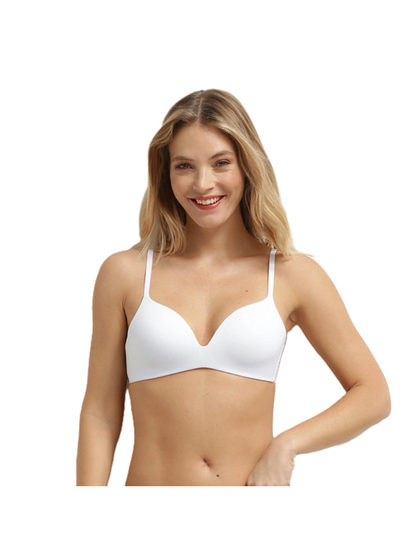 DIM DIM INVISIBLE WIRELESS PADDED BRA - Dámska podprsenka bez kostíc - biela
