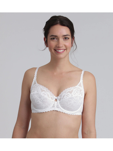Playtex PLAYTEX RCS UNDERWIRE BALCONETTE BRA - Dámska krajková podprsenka s kosticou - biela