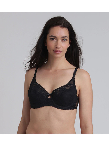 Playtex PLAYTEX RCS UNDERWIRE BALCONETTE BRA - Dámska čipková podprsenka s kosticou - čierna