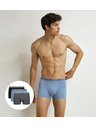 DIM DIM GOTS COTTON STRETCH BOXER 3x - Pánske boxerky z bio bavlny 3ks - šedá - modrá - čierna