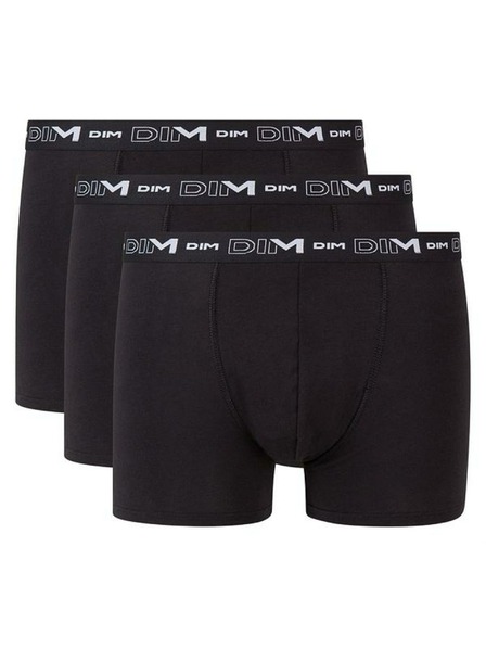 DIM DIM COTTON STRETCH BOXER 3x - Pánske boxerky 3 ks - čierna