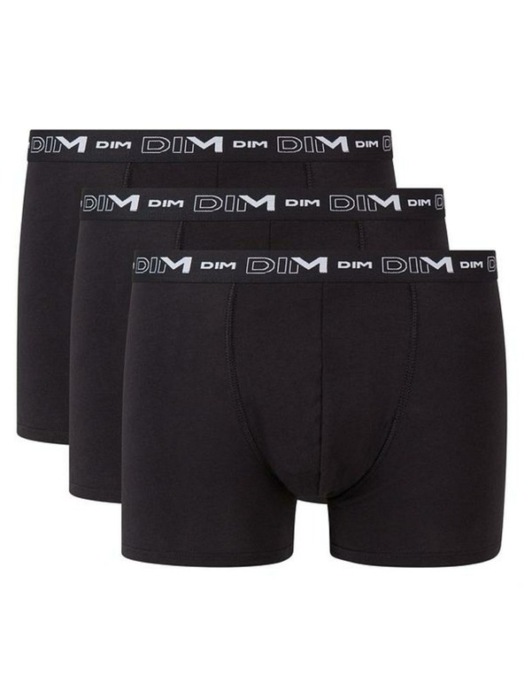 DIM DIM COTTON STRETCH BOXER 3x - Pánske boxerky 3 ks - čierna