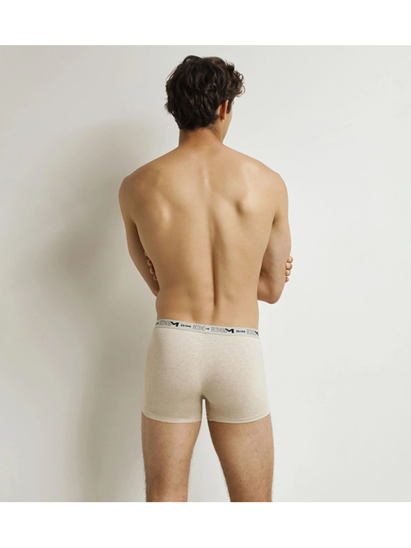 DIM DIM GOTS COTTON STRETCH BOXER 3x - Pánske boxerky z bio bavlny 3ks - zelená - svetlo hnedá - svetlo modrá