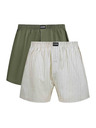 DIM DIM COTTON STRETCH LOOSE BOXER 2x - Pánske voľné boxerky 2 ks - šedá - zelená